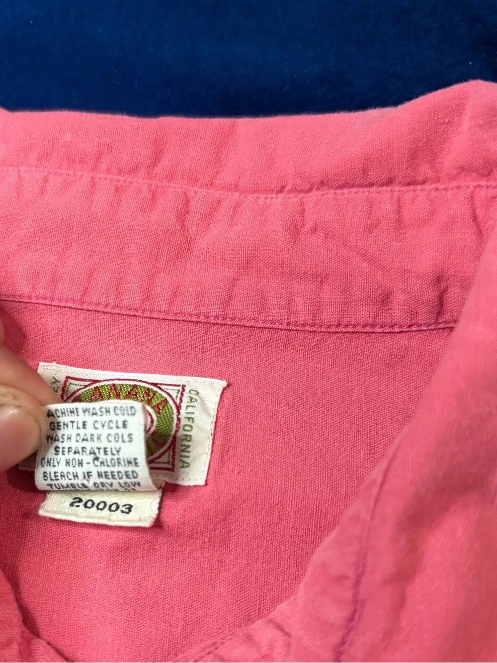 Rare ! VTG Banana Republic Mens Coral/Pink Button-Up Shirt Sz L 100% Cotton